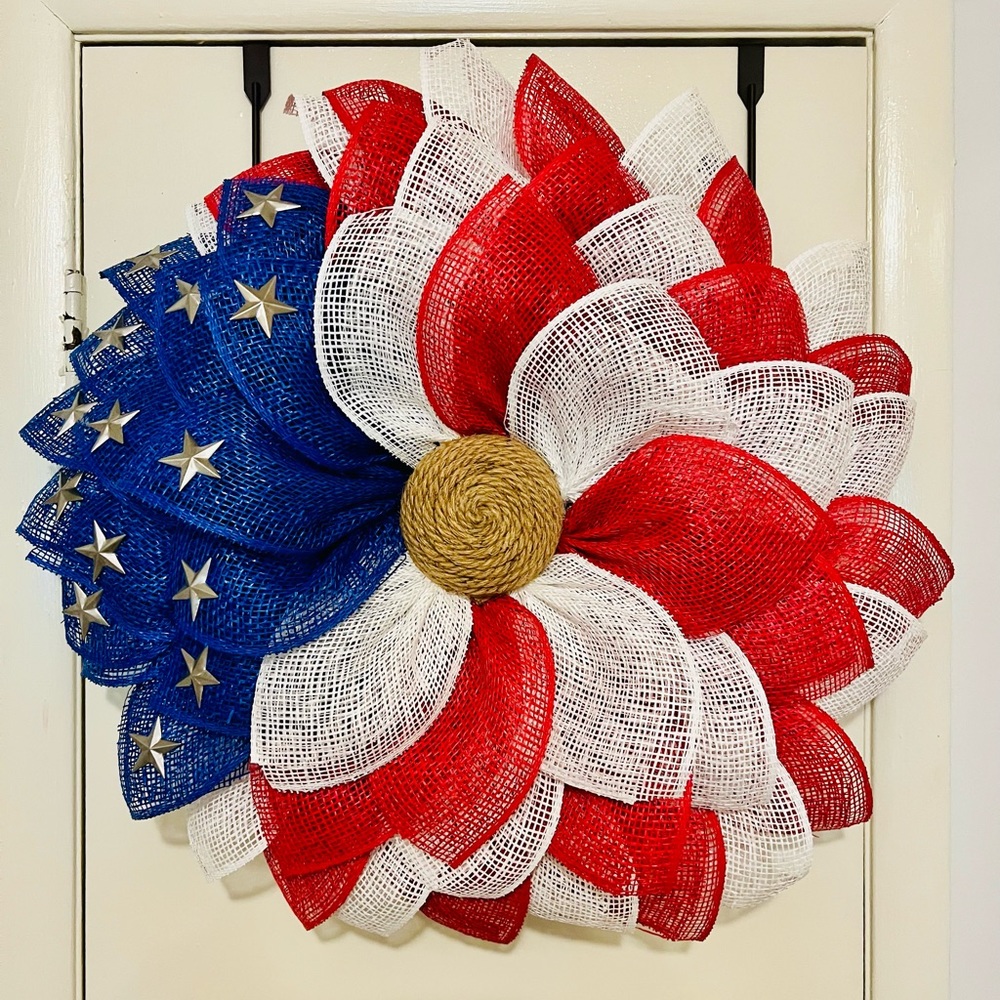 Handmade Patriotic Wreath/ Memorial Day Wreath/ 4th of July Wreath